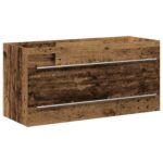 vidaXL Kúpeľňová skrinka pod umývadlo Staré drevo 100x38,5x48 cm Umelé drevo – Obrázok 2