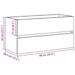 vidaXL Skrinka pod umývadlo Čierny dub 90x38,5x45 cm Kompozitné drevo – Obrázok 11