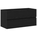 vidaXL Skrinka pod umývadlo Čierny dub 90x38,5x45 cm Kompozitné drevo – Obrázok 2
