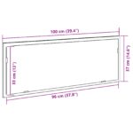 vidaXL LED zrkadlo do kúpeľne čierne dub 100x8,5x37 cm z inžinierovaného dreva – Obrázok 10