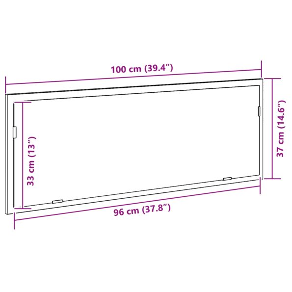 vidaXL LED zrkadlo do kúpeľne čierne dub 100x8,5x37 cm z inžinierovaného dreva – Obrázok 10