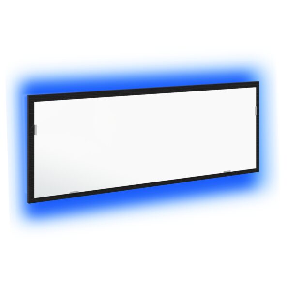 vidaXL LED zrkadlo do kúpeľne čierne dub 100x8,5x37 cm z inžinierovaného dreva – Obrázok 2