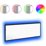 vidaXL LED zrkadlo do kúpeľne čierne dub 100x8,5x37 cm z inžinierovaného dreva – Obrázok 3