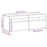 vidaXL TV skrinka s LED čierny dub 120x35x40 cm z inžinierskeho dreva – Obrázok 12