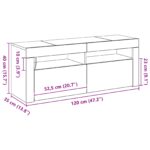 vidaXL TV skrinka s LED čierny dub 120x35x40 cm kompozitné drevo – Obrázok 12