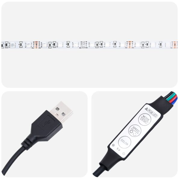 862563_10.jpg vidaXL Televízny stolík s LED svetlami, čierny dub, 140x40x35,5 cm, z kvalitného dreva – Obrázok 10