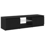 vidaXL Televízny stolík s LED svetlami, čierny dub, 140x40x35,5 cm, z kvalitného dreva – Obrázok 2
