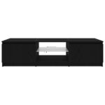 vidaXL Televízny stolík s LED svetlami, čierny dub, 140x40x35,5 cm, z kvalitného dreva – Obrázok 7