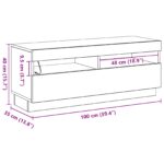 vidaXL TV skrinka s LED osvetlením, čierny dub, 100x35x40 cm, kompozitné drevo – Obrázok 12