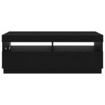 vidaXL TV skrinka s LED osvetlením, čierny dub, 100x35x40 cm, kompozitné drevo – Obrázok 7