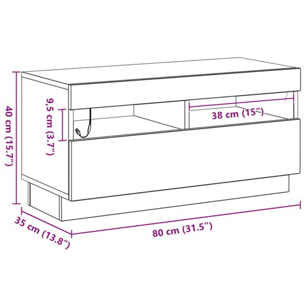 862566_12.jpg vidaXL TV skrinka s LED osvetlením, čierny dub, 80x35x40 cm, kompozitné drevo – Obrázok 12