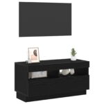 vidaXL TV skrinka s LED osvetlením, čierny dub, 80x35x40 cm, kompozitné drevo – Obrázok 3