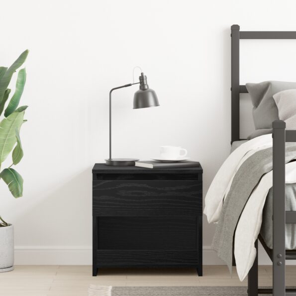 vidaXL Nočný stolík Čierny 40x30x39 cm z kompozitného dreva – Obrázok 4