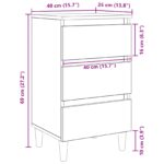 vidaXL Nočný stolík so drevenou nohou čierny dub 40x35x69 cm – Obrázok 11