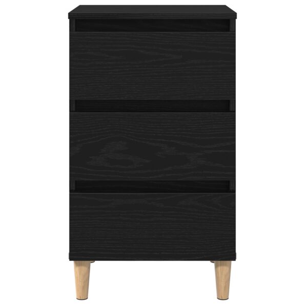 vidaXL Nočný stolík so drevenou nohou čierny dub 40x35x69 cm – Obrázok 6