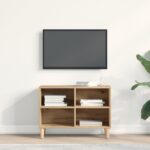 vidaXL TV kabinet Dubový masív 69.5x30x50 cm Kompozitné drevo – Obrázok 4
