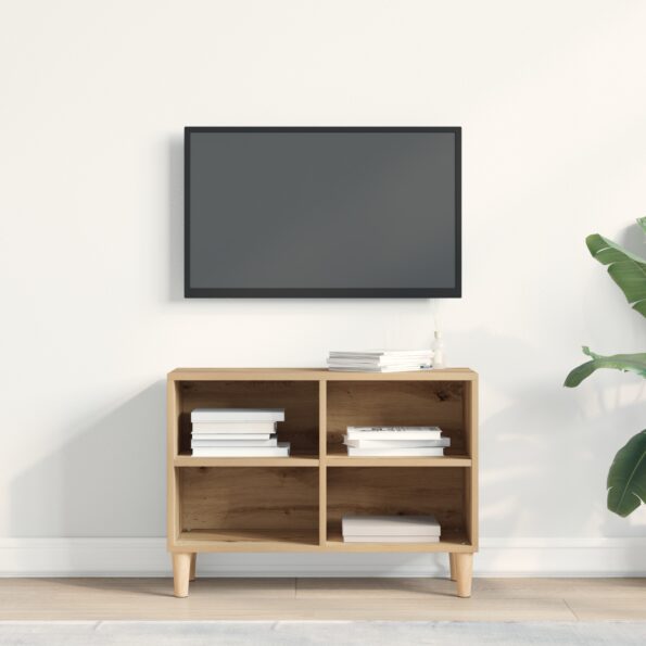 vidaXL TV kabinet Dubový masív 69.5x30x50 cm Kompozitné drevo – Obrázok 4