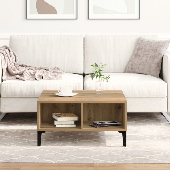 vidaXL Konferenčný stolík Artisan Dub 60x60x30 cm Kompozitné drevo – Obrázok 4