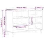 vidaXL Servírovacia skriňa Čierny dub 103,5x35x70 cm z inžinierovaného dreva – Obrázok 10