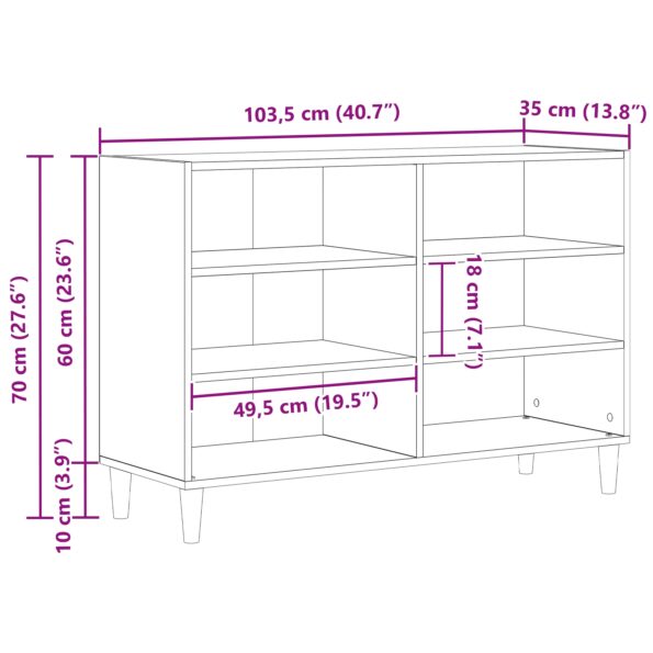vidaXL Servírovacia skriňa Čierny dub 103,5x35x70 cm z inžinierovaného dreva – Obrázok 10