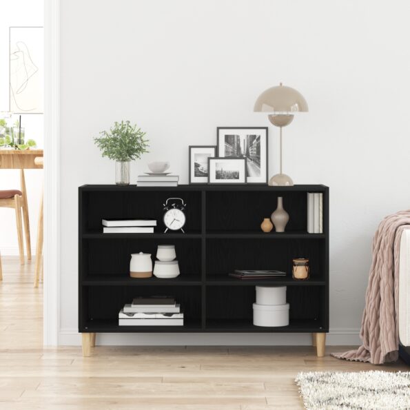 vidaXL Servírovacia skriňa Čierny dub 103,5x35x70 cm z inžinierovaného dreva – Obrázok 4