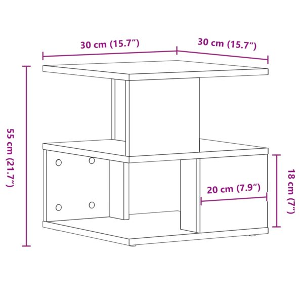 vidaXL Stôl z recyklovaného dreva 40x40x40 cm – Obrázok 9
