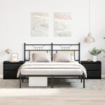 vidaXL Nočné stolíky 2 kusy Čierna Dub 50x40x43,5 cm Zložené drevo