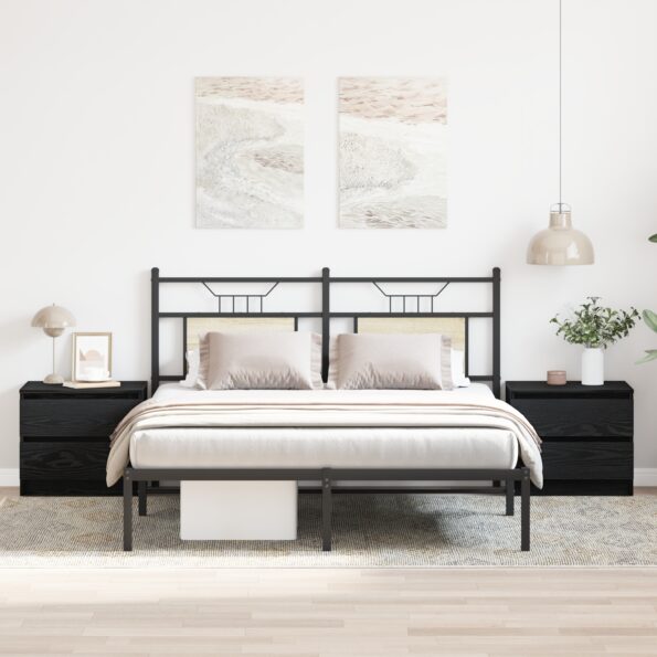 862612_1.jpg vidaXL Nočné stolíky 2 kusy Čierna Dub 50x40x43,5 cm Zložené drevo – Obrázok 1