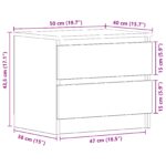 vidaXL Nočné stolíky 2 kusy Čierna Dub 50x40x43,5 cm Zložené drevo – Obrázok 12
