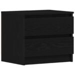 vidaXL Nočné stolíky 2 kusy Čierna Dub 50x40x43,5 cm Zložené drevo – Obrázok 2