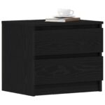 vidaXL Nočné stolíky 2 kusy Čierna Dub 50x40x43,5 cm Zložené drevo – Obrázok 3