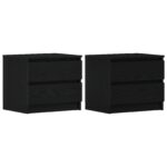 vidaXL Nočné stolíky 2 kusy Čierna Dub 50x40x43,5 cm Zložené drevo – Obrázok 6