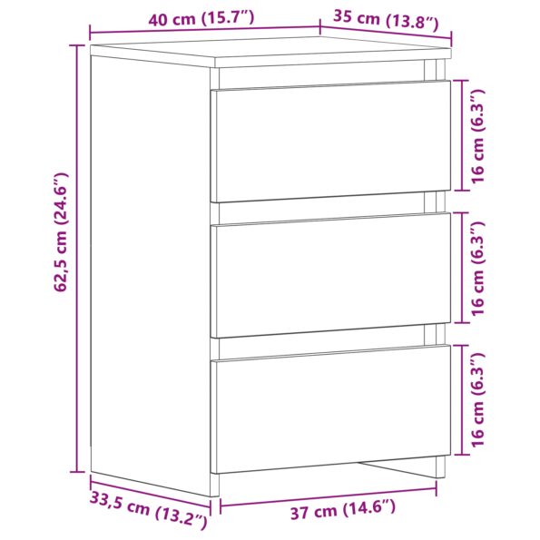 vidaXL Nočný stolík čierny dub 40x35x62,5 cm, kompozitné drevo – Obrázok 11
