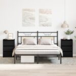 vidaXL Nočné stolíky 2 ks Čierne Dub 40x35x62,5 cm Z drevených kompozitov