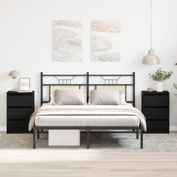 862614_1.jpg vidaXL Nočné stolíky 2 ks Čierne Dub 40x35x62,5 cm Z drevených kompozitov – Obrázok 1