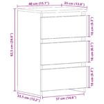 vidaXL Nočné stolíky 2 ks Čierne Dub 40x35x62,5 cm Z drevených kompozitov – Obrázok 12