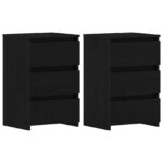 vidaXL Nočné stolíky 2 ks Čierne Dub 40x35x62,5 cm Z drevených kompozitov – Obrázok 6