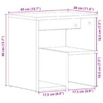 vidaXL Nočné stolíky 2 ks Čierne Duba 40x30x40 cm Kompozitné drevo – Obrázok 10