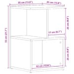 vidaXL Nočný stolík Čierny Dub 35x35x55 cm Zložené drevo – Obrázok 9