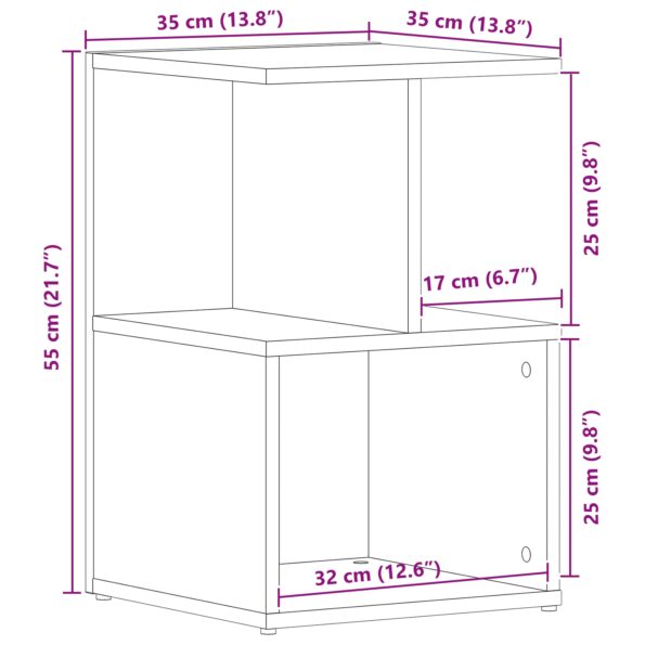 vidaXL Nočný stolík Čierny Dub 35x35x55 cm Zložené drevo – Obrázok 9