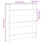 vidaXL Skrinka na topánky, čierna, dub, 80x18x90 cm, kompozitné drevo – Obrázok 10