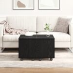 vidaXL Stôl pod lampu Čierny Dub 60x60x38 cm z drevotriesky – Obrázok 4