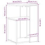 vidaXL Bočný stôl Čierny Dub 36x30x56 cm Kompozitné drevo – Obrázok 9