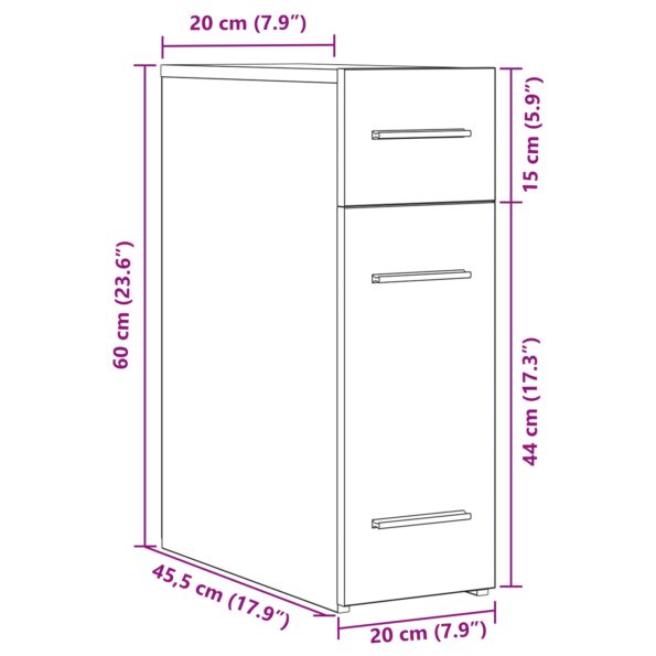 vidaXL Lekársky kabinet Stará drevovina 20x45,5x60 cm z inžinierskeho dreva – Obrázok 11