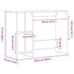 vidaXL Stôl Čierny Dub 102,5x35x75 cm – Obrázok 9