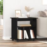 vidaXL Kolieskový kabinet Čierna dub 60x45x55 cm Kompozitné drevo