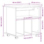 vidaXL Kolieskový kabinet Čierna dub 60x45x55 cm Kompozitné drevo – Obrázok 10