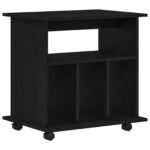 vidaXL Kolieskový kabinet Čierna dub 60x45x55 cm Kompozitné drevo – Obrázok 2