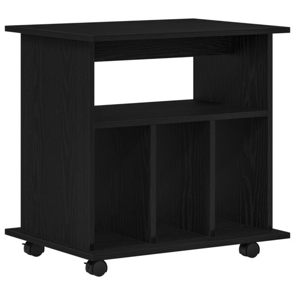 vidaXL Kolieskový kabinet Čierna dub 60x45x55 cm Kompozitné drevo – Obrázok 2