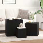 vidaXL Hniezdiaci stôl 3 pcs Čierny dub Kompozitné drevo